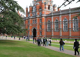 College students walking around a college campus